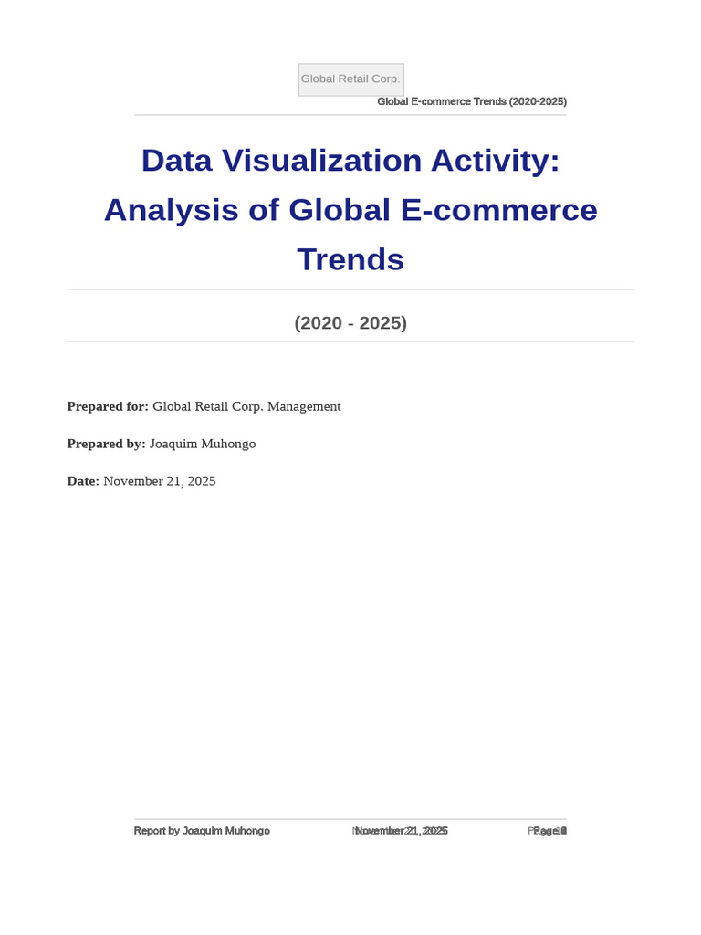 Data Visualization Activity Joaquim Muhongo | PDF | E Commerce | Retail