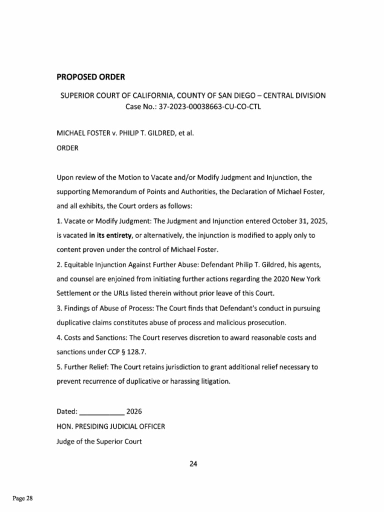 Proposed Order corruption courts California and New York case to follow ...