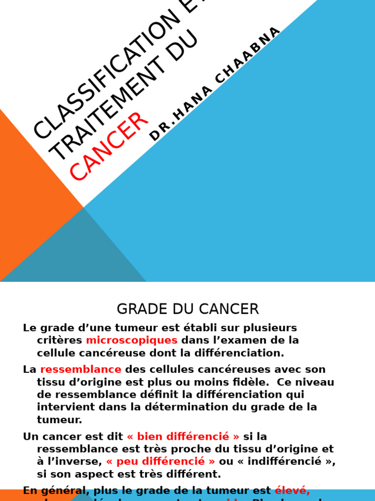 Classification et traitement du cancer | PDF | Cancer | Radiothérapie