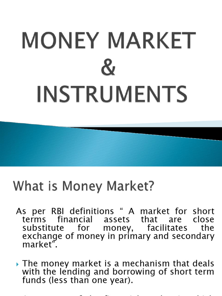 Understanding the Money Market in India | PDF | Money Market ...