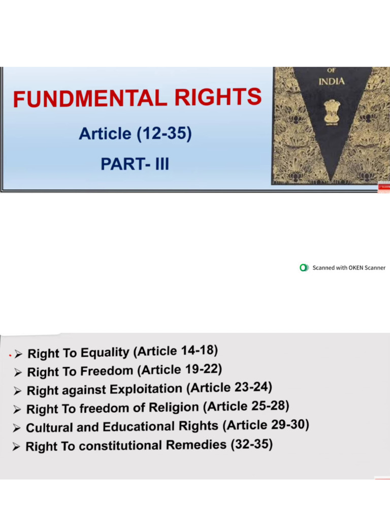 Fundamental Rights From 12-35 | PDF