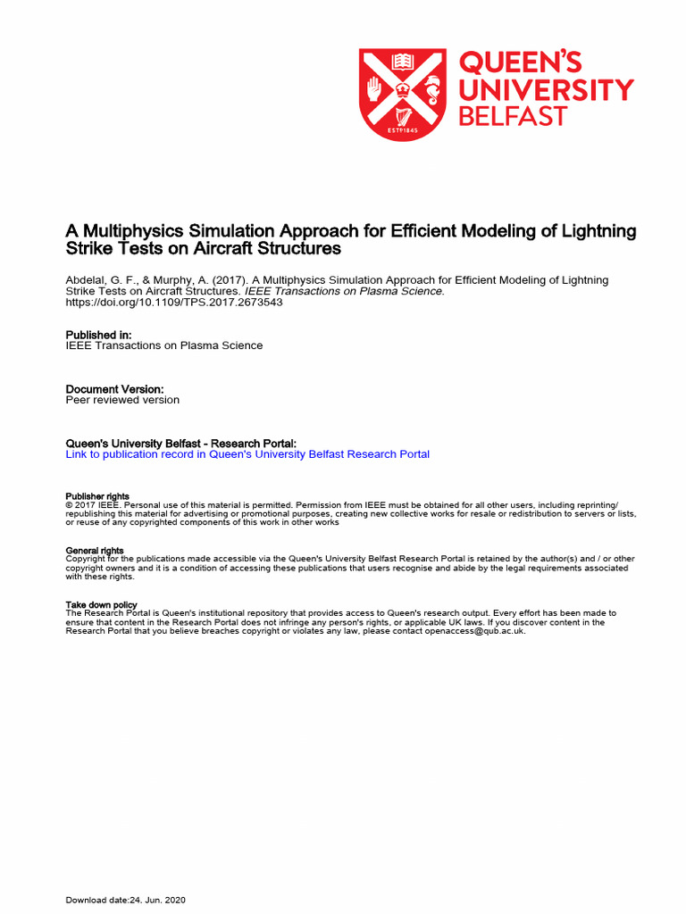 Lightning Strike Simulation for Aircraft | PDF | Plasma (Physics ...