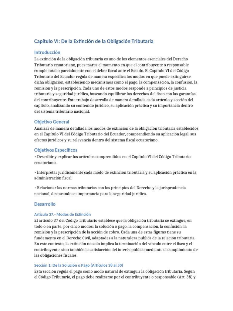 Extinción de Obligaciones Tributarias en Ecuador | PDF | Estatuto de ...