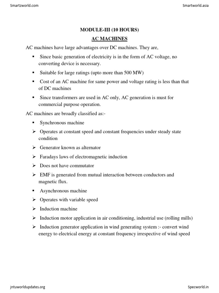 AC Machines: Types and Operations Explained | PDF | Electric Motor ...