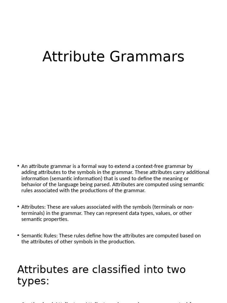 Understanding Attribute Grammars | PDF | Theoretical Computer Science ...