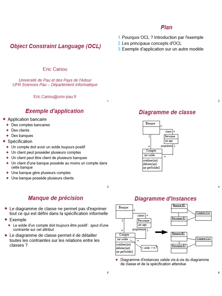 Introduction à l'OCL et ses applications | PDF | Banques | Langage de ...