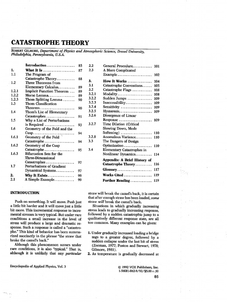 Catastrophe Theory | PDF
