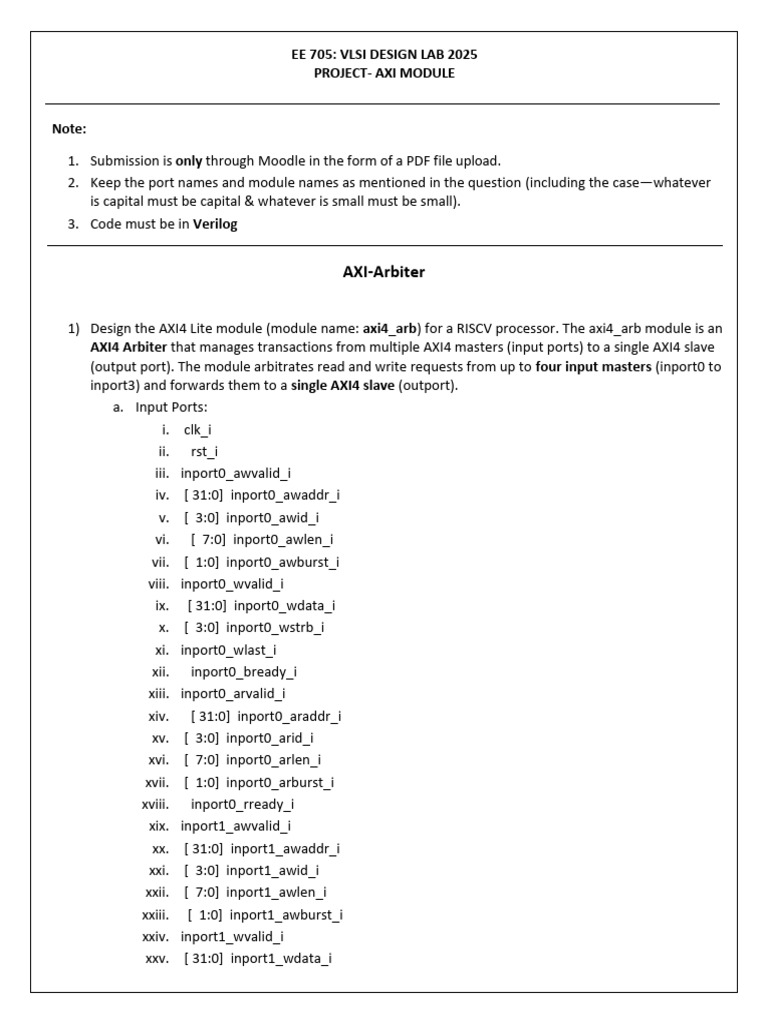 AXI4 Arbiter Module Design Guide | PDF | Computing | Super Bowl