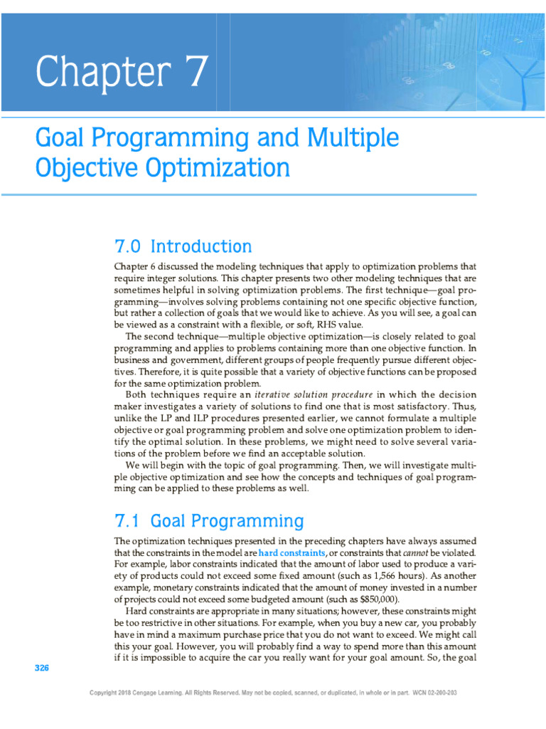 Goal Programming and MOLP (RAGSDALE) | PDF
