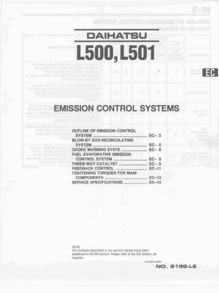 EC - Emission Control Systems | PDF