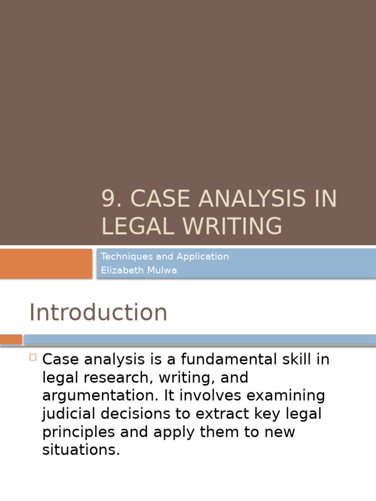 Case Analysis Techniques in Legal Writing | PDF | Precedent | Common Law