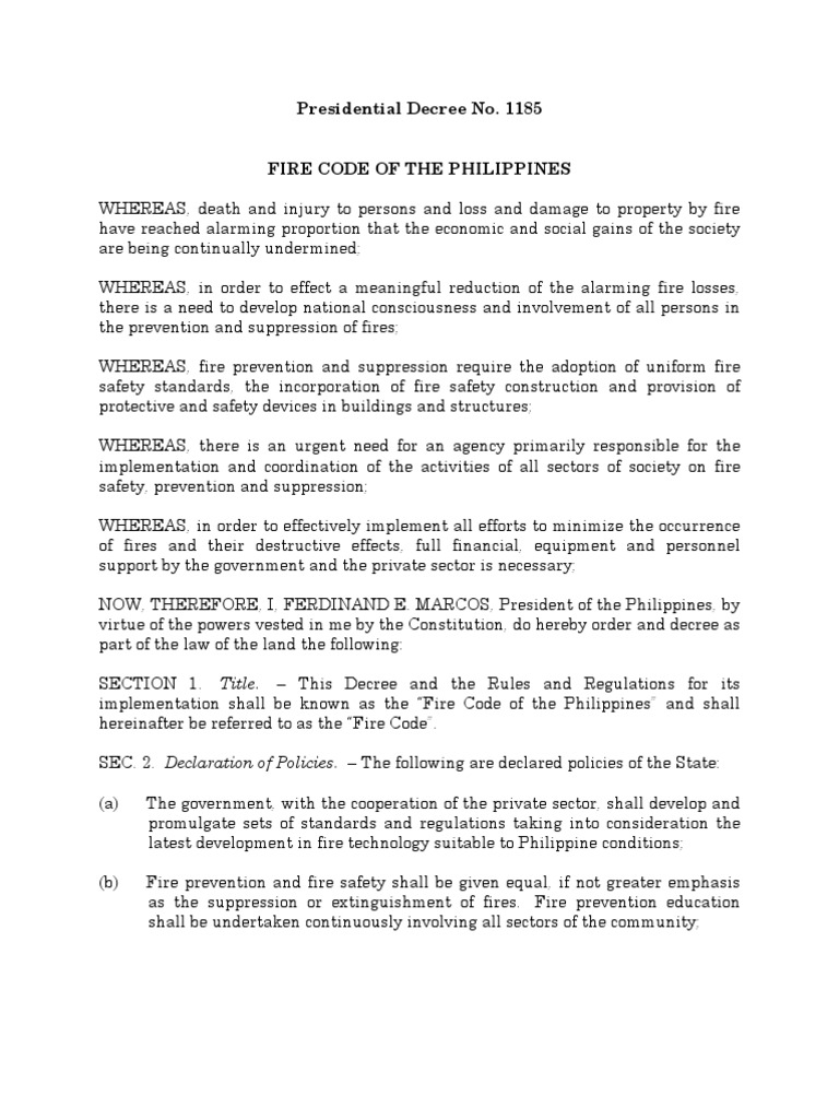 Fire Code of the Philippines Overview | PDF | Explosive Material | Fires