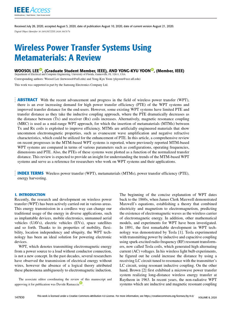 Metamaterials in Wireless Power Transfer | PDF | Metamaterial ...