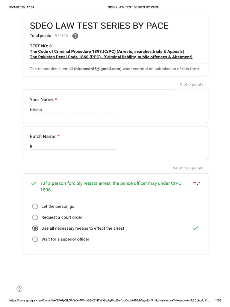 TEST NO-3 CRPC PPC | PDF