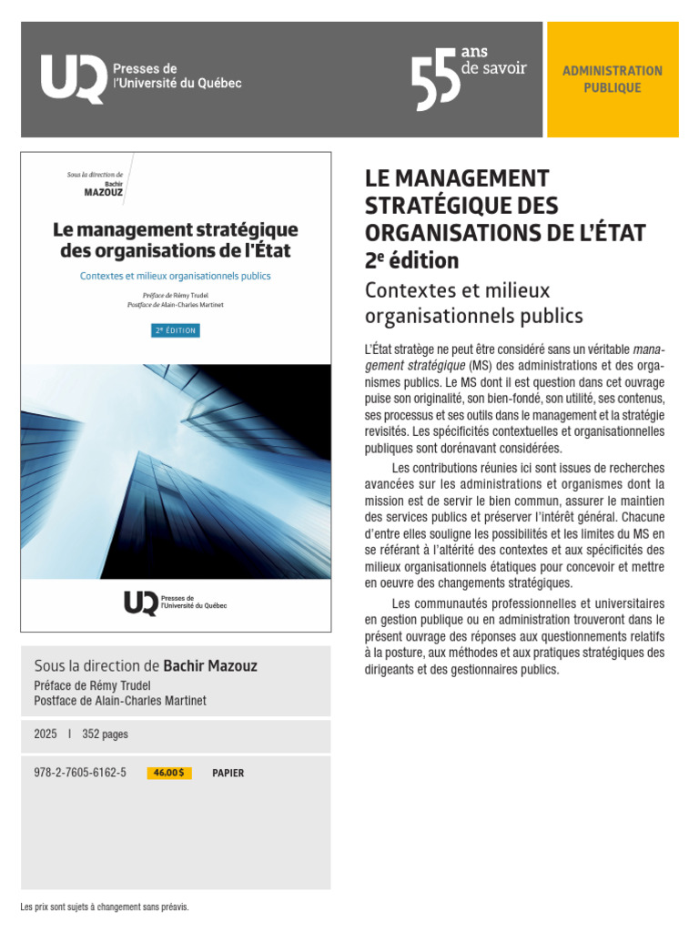 Management stratégique des administrations publiques | PDF | Direction ...