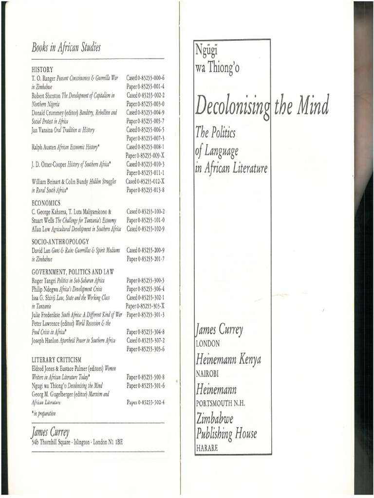 Decolonising The Mind PDF