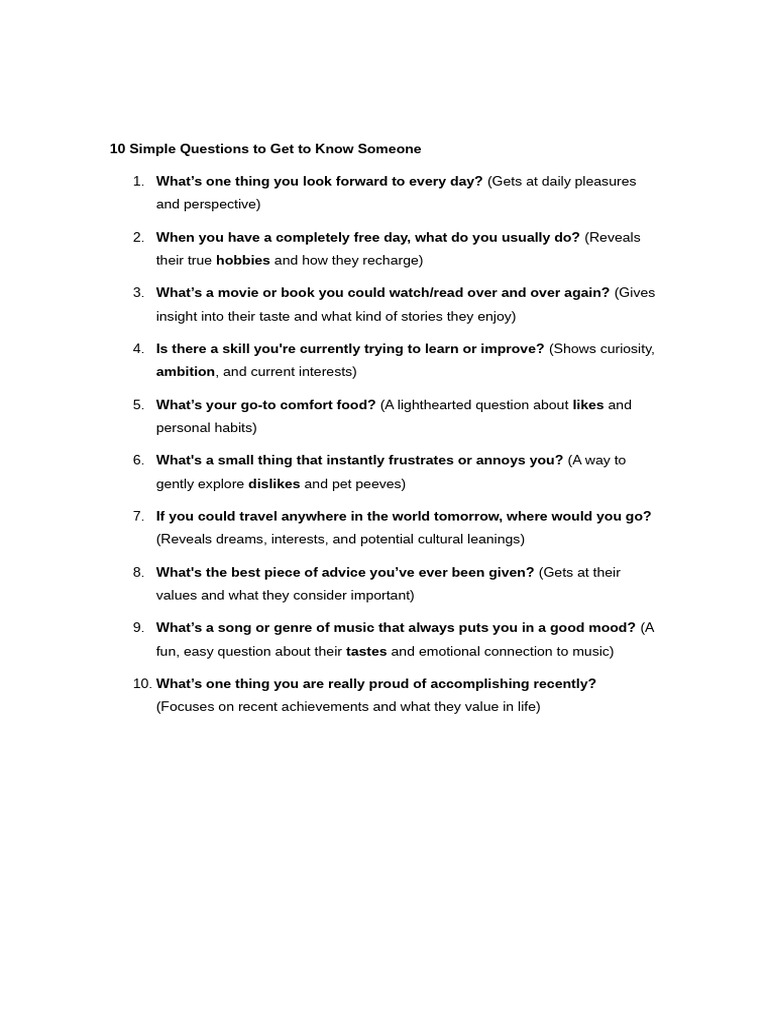 10 Questions to Deepen Connections | PDF