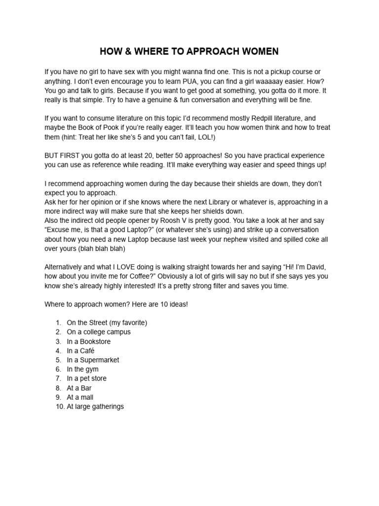 Effective Tips for Approaching Women | PDF
