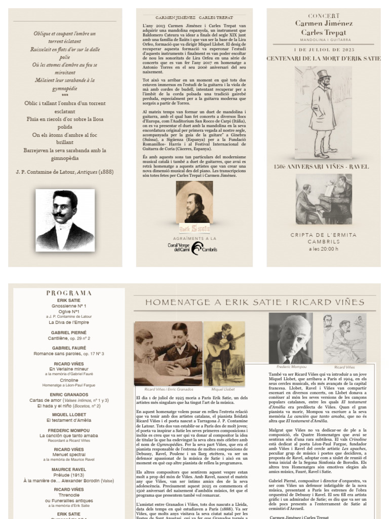 Homenatge A Erik Satie I Ricard Viñes-1 | PDF