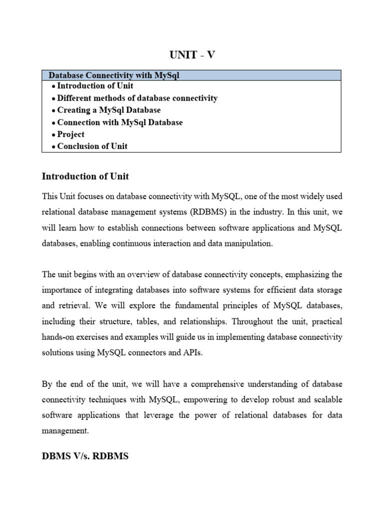 MySQL Database Connectivity Techniques | PDF | Databases | Relational ...