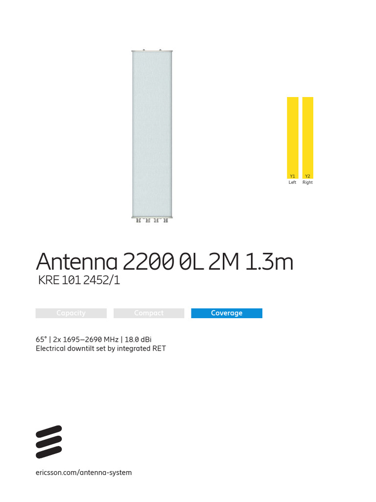 Datasheet Antenna KRE1012452 - 1 | PDF | Antenna (Radio) | Decibel
