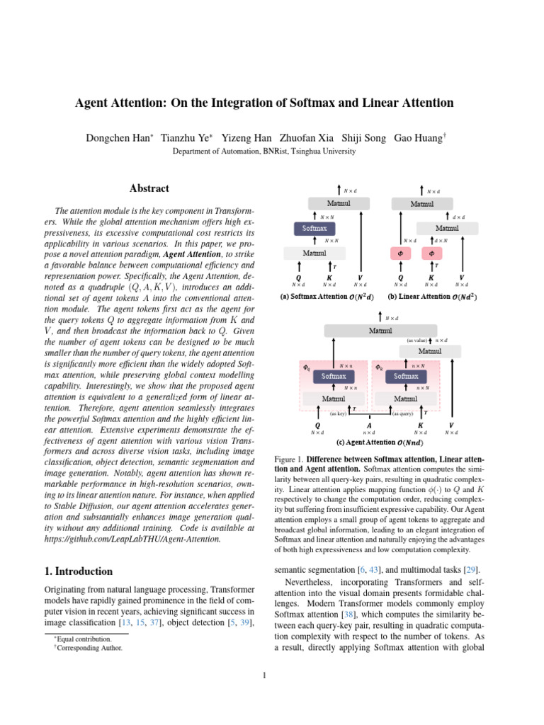Agent Attention: Efficient Transformer Integration | PDF | Image ...