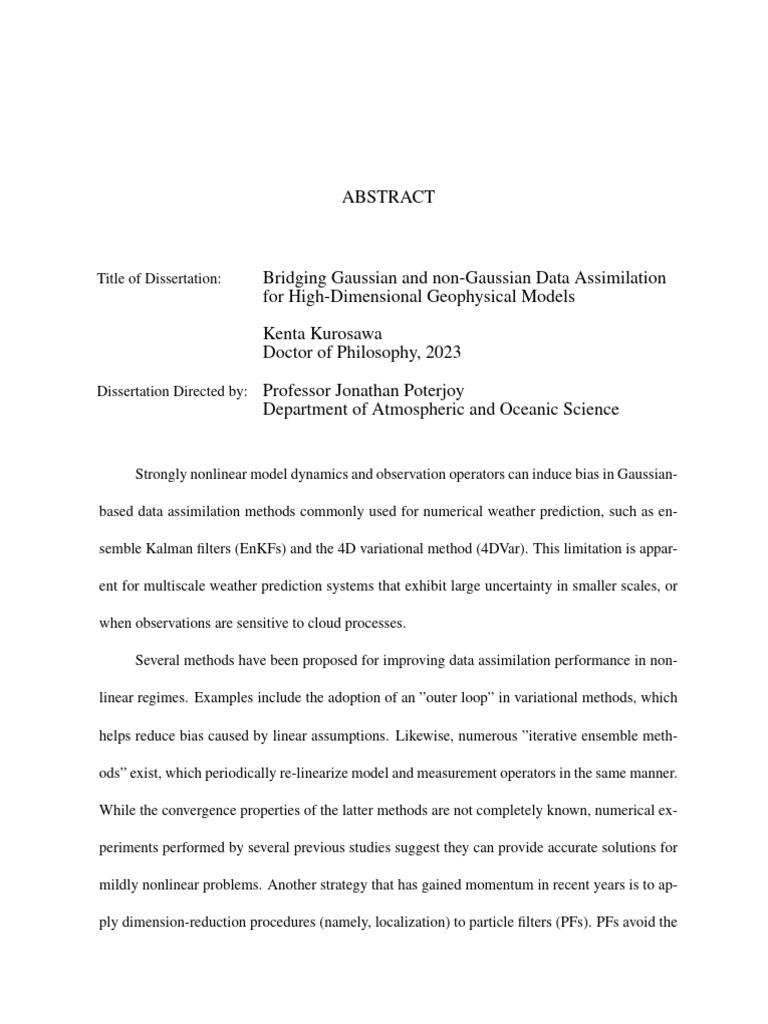 Gaussian vs Non-Gaussian Data Assimilation | PDF | Kalman Filter ...