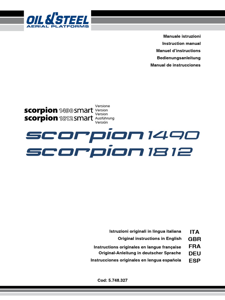 Manual de Instrucciones SCORPION 1490/1812 | PDF | Presión | Tap (Válvula)
