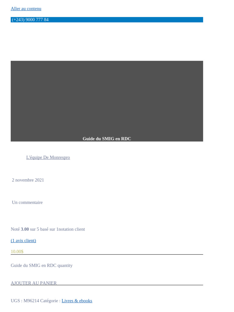 Guide du SMIG en RDC : Réglementation et Tensions | PDF | Salaires ...