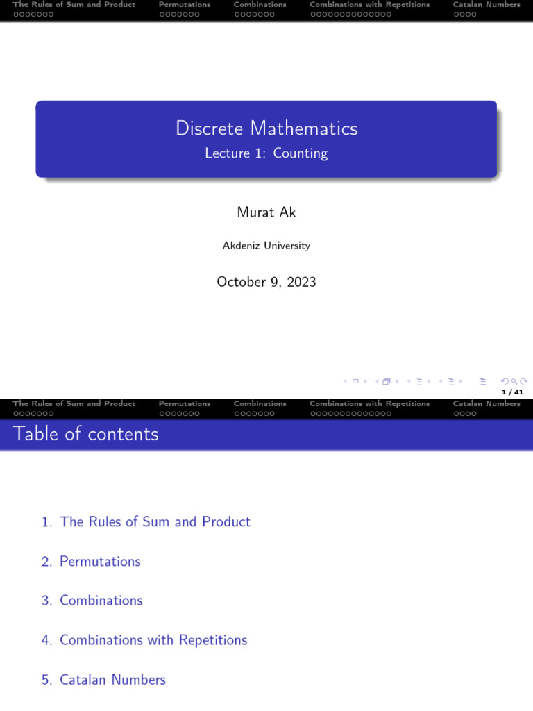 Counting Principles in Discrete Math | PDF | Permutation | Mathematical ...