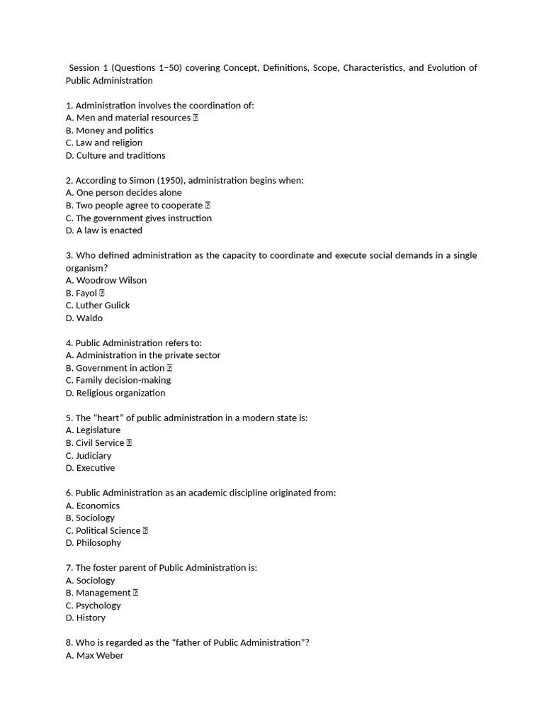 Overview of Public Administration Concepts | PDF | Bureaucracy | Public ...