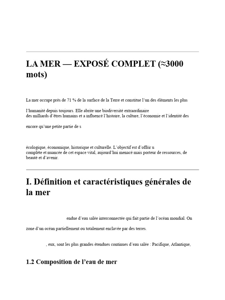 Comprendre la mer : enjeux et biodiversité | PDF | Mer | Salinité