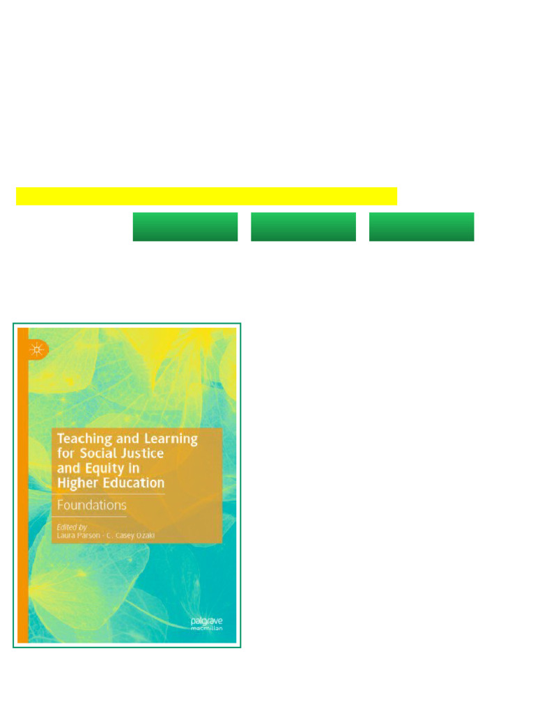 (Ebook) Teaching and Learning For Social Justice and Equity in Higher ...