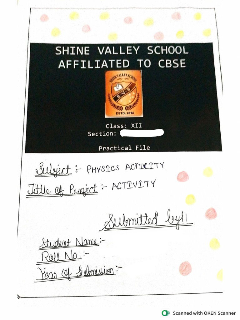 Xii Physics Activity File | PDF