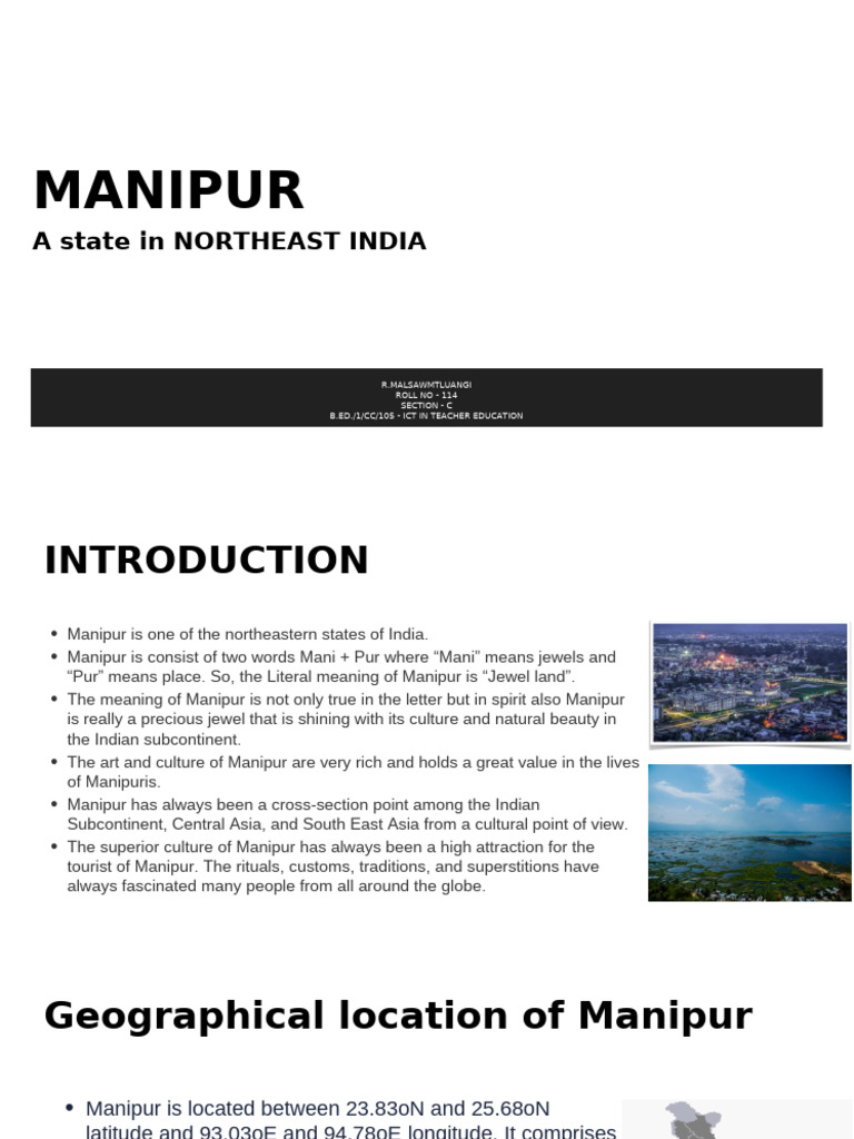 Explore Manipur: Culture, Nature & Tourism | PDF
