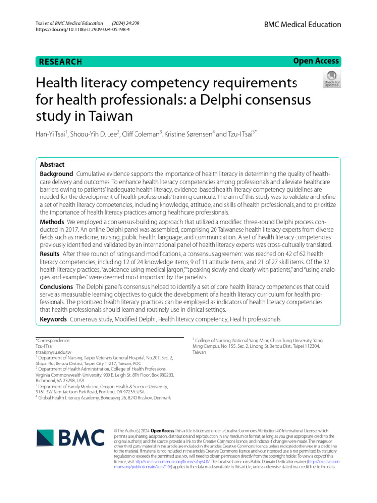 Health Literacy Competency Req - Pdf68bf6eeea656c79245 | PDF | Literacy ...