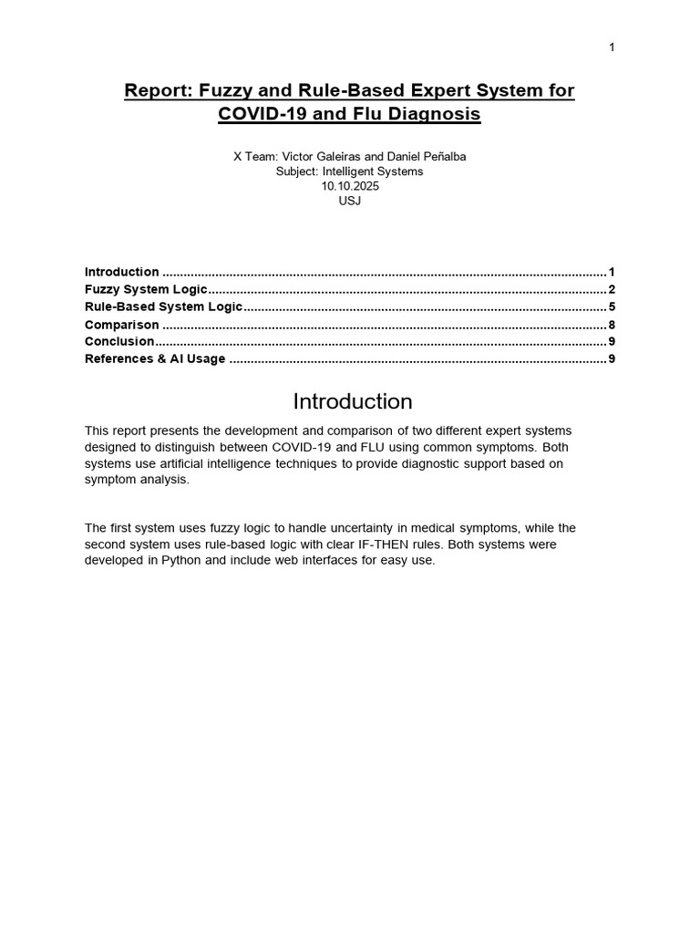 Report Fuzzy and Rule-Based Expert System VICTOR G DANIEL P | PDF ...