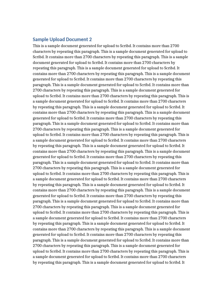 Sample Document for Scribd Upload | PDF