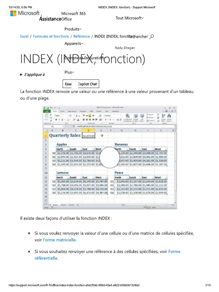 Fonction INDEX | PDF