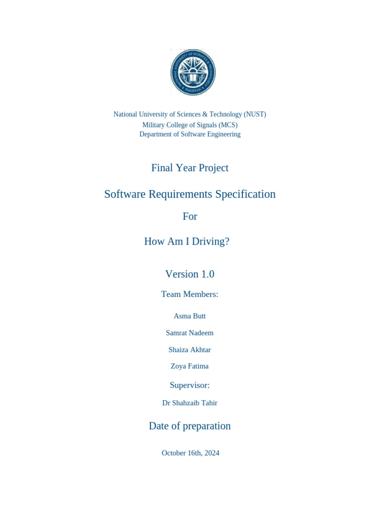 Software Requirements Specification: Final Year Project | PDF | Mobile ...