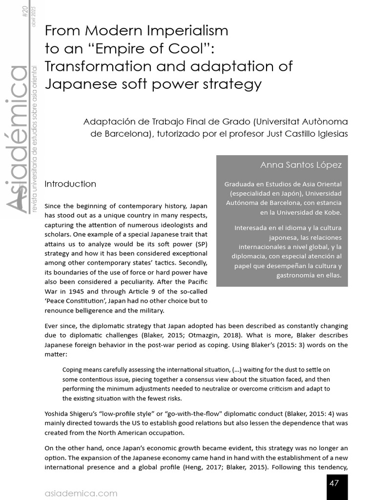 Japan's Soft Power Strategy Explained | PDF | Japanese Cuisine | Japan
