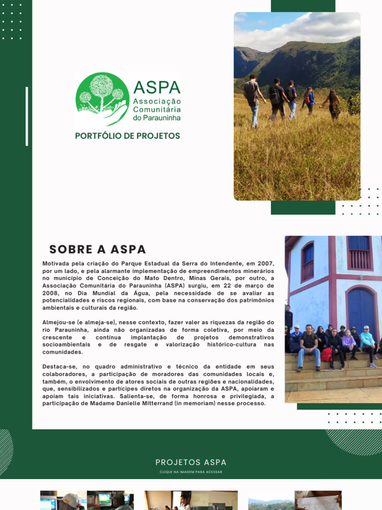 Projetos Socioambientais da ASPA | PDF | Parques