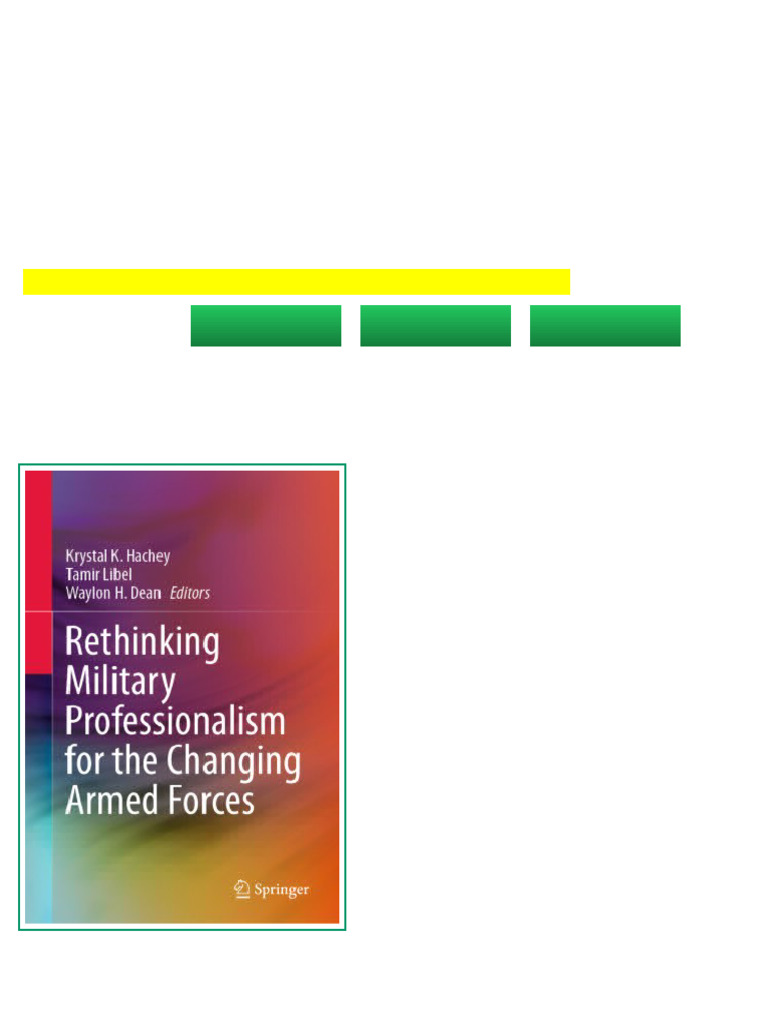 (Ebook) Rethinking Military Professionalism For The Changing Armed ...