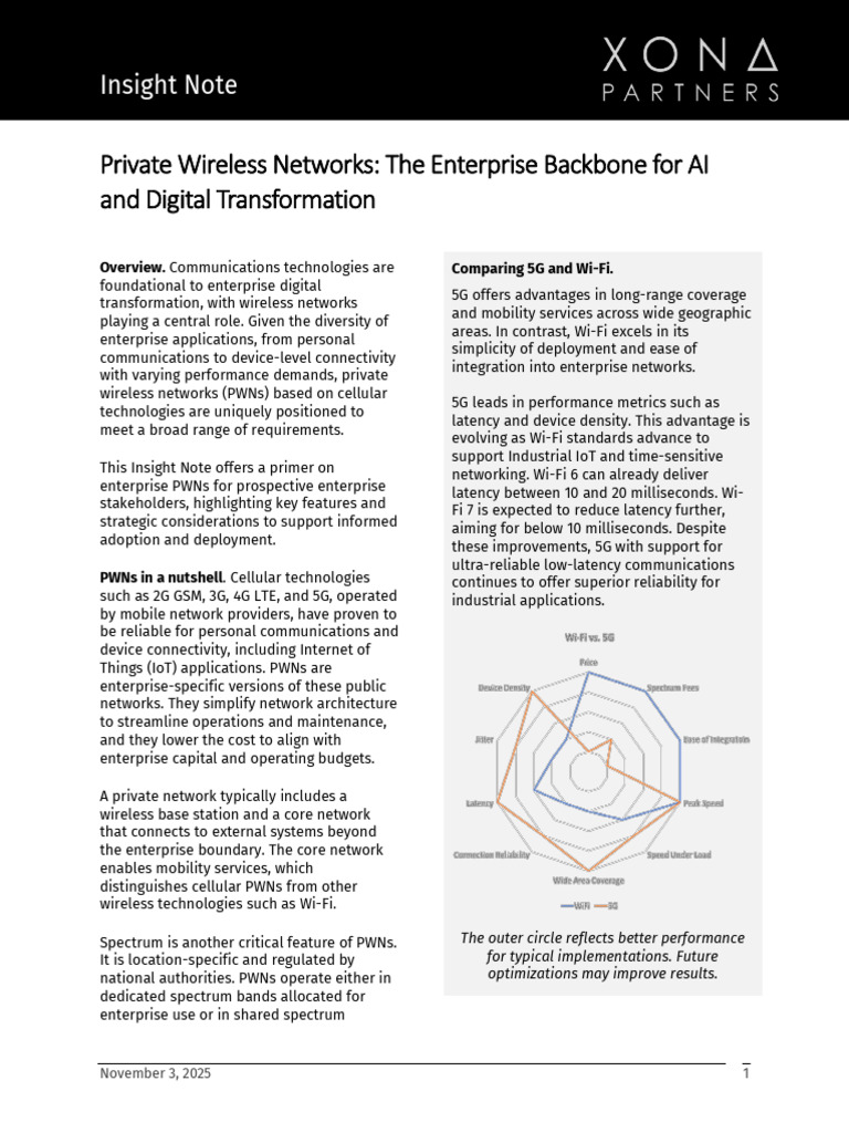 Xona Partners Insight Note - Private Networks For Enterprise AI and ...