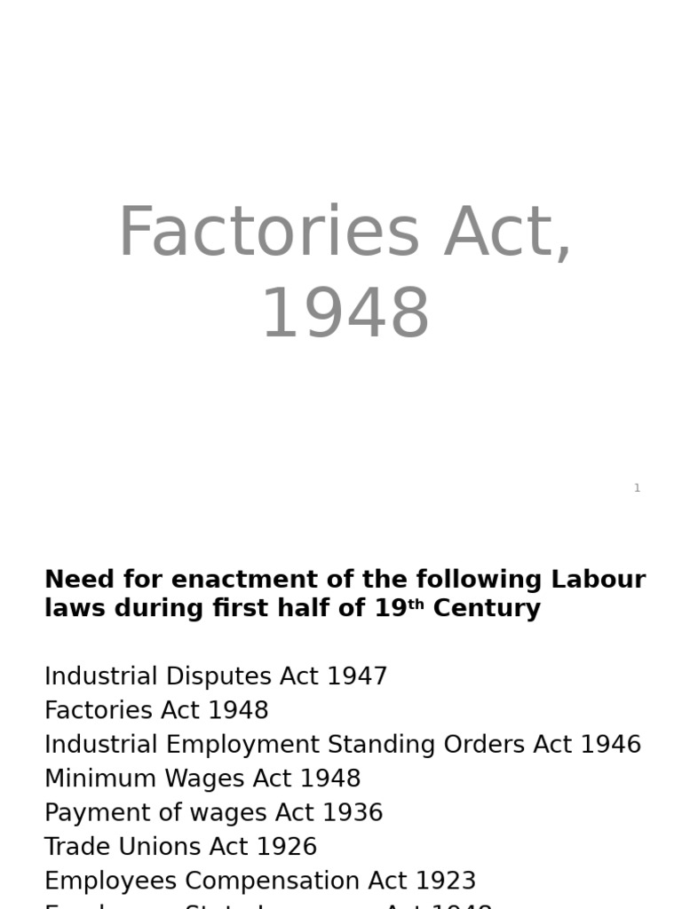 Session 13 Factories - Act | PDF | Occupational Safety And Health ...