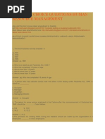 Multiple Choice Questions Human Resource Management