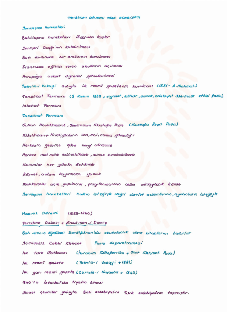 Tanzimat Donemi | PDF