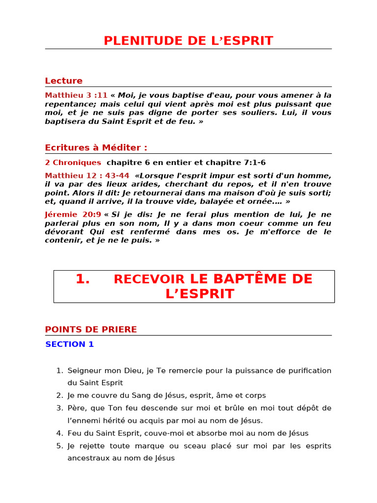 Baptême et Puissance du Saint-Esprit | PDF | Saint-Esprit | Baptisme