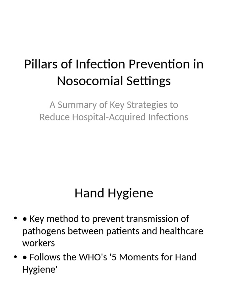Pillars of Infection Prevention Nosocomial | PDF
