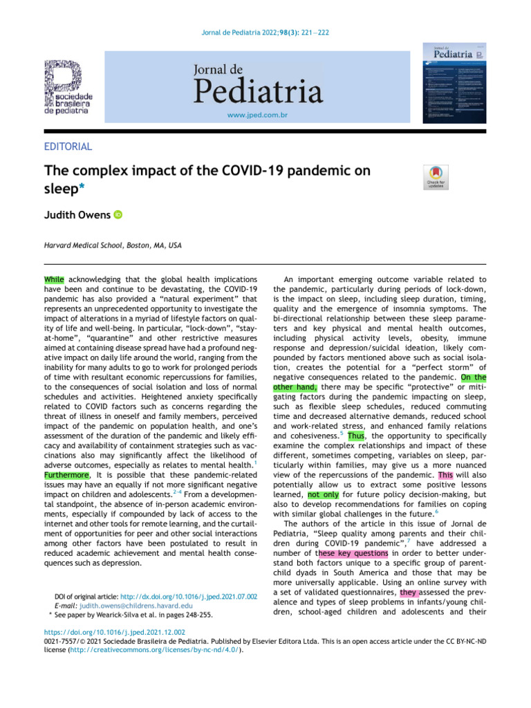 COVID-19's Impact on Sleep Quality | PDF | Mental Health | Sleep